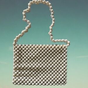 Vintage 60’s Lady Ellen White Bubble Beaded Handbag